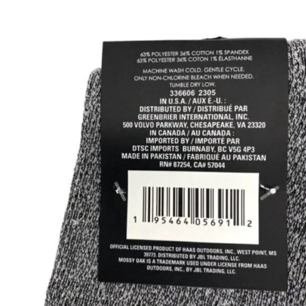Mossy Oak Men’s Socks Xtreme Heat Full Cushion Thermal New
